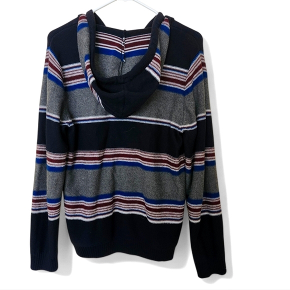 Retrofit‎ Striped drawstring hoodie sweater multicolor cotton blend men medium - Picture 2 of 8